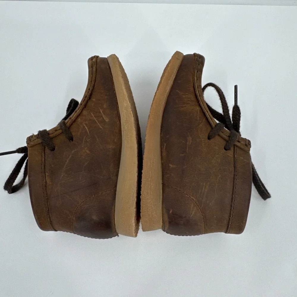 Clarks Originals Wallabee Boot Beeswax‎ Kids Sz 5.5w Brown Leather
